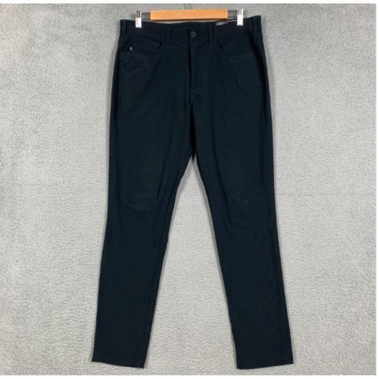 Mizzen Main Helmsman Pants Men's 32x30 Black 5 Pocket Performance Slim Fit Golf